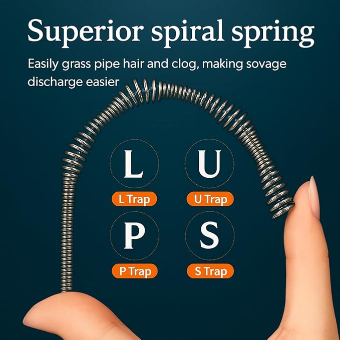 50 FT Drain Snake Hair Drain Clog Remover Manual Or Powered Plumbing Snake With Drill AdapteUnclog Sink Drain Tool Drain Auger for Toilet、Shower、Kitchen、Sink No Auto Retract Or Feed Blue