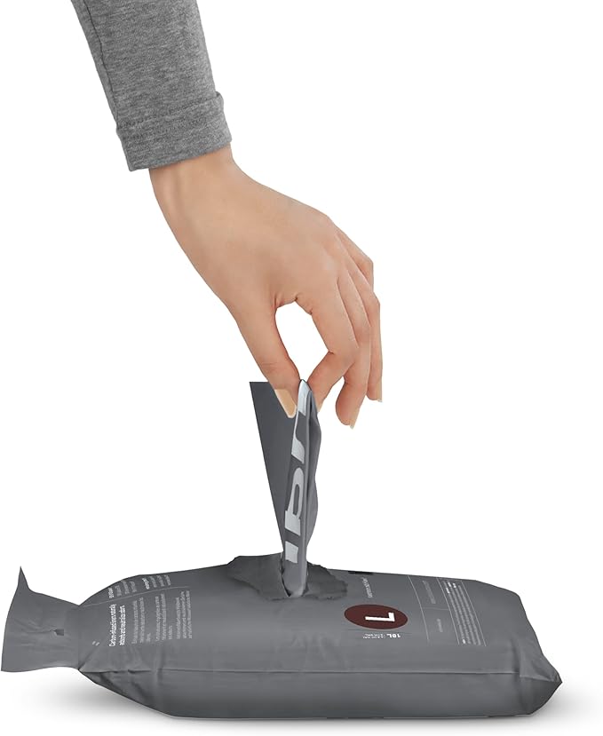 simplehuman Code L 40 Count Genuine Custom Fit Liners Drawstring Trash Bags in Dispenser Packs 18 Liter / 4.7 Gallon