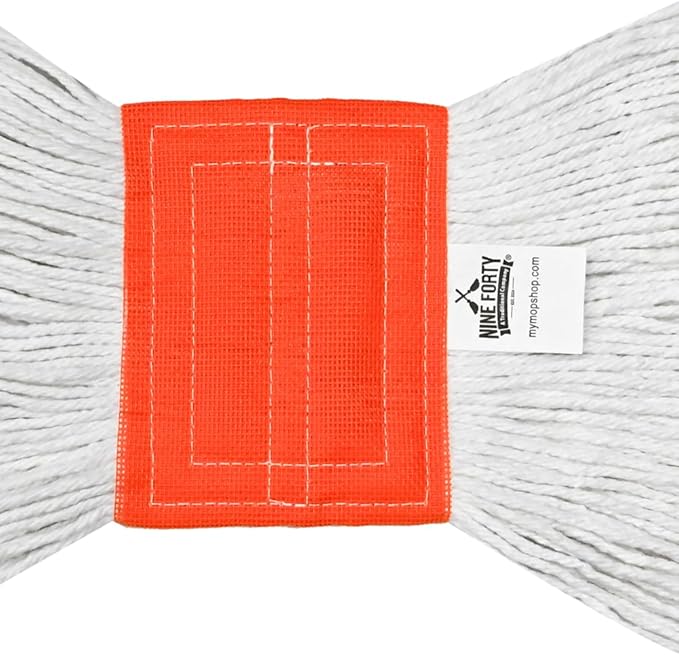 Nine Forty 2-Pack Industrial and Commercial-Grade Looped End Wet Mop Head Refill - Heavy Duty 20 Inch 4-Ply Premium Synthetic Yarn - for Optimal Absorption and Durability - White (2 Pack Large)