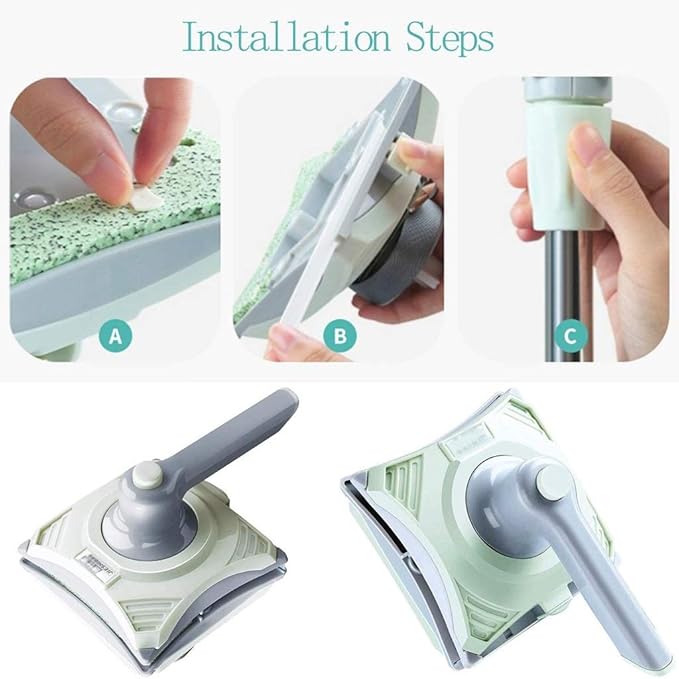 Double-Sided Window Cleaner Glass Wiper Surface Cleaning Tool for High-Rise Single Glazed Windows with Thickness