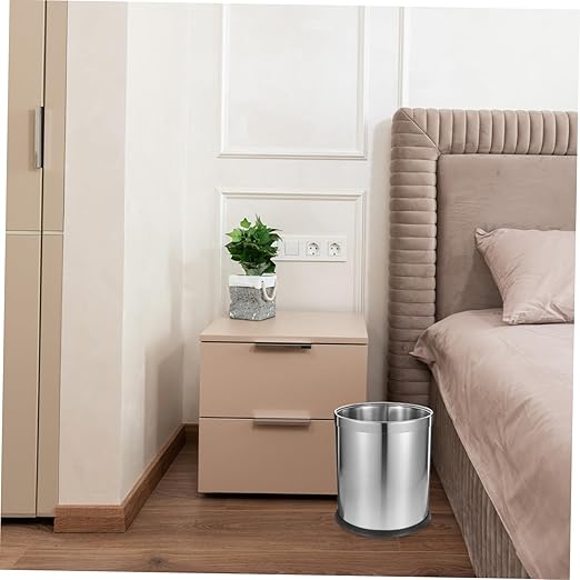 Stainless Steel Trash Bin for Home Opening Design Wastebasket for Kitchen Bathroom and Office Sleek and Simple Garbage Container for Everyday Use