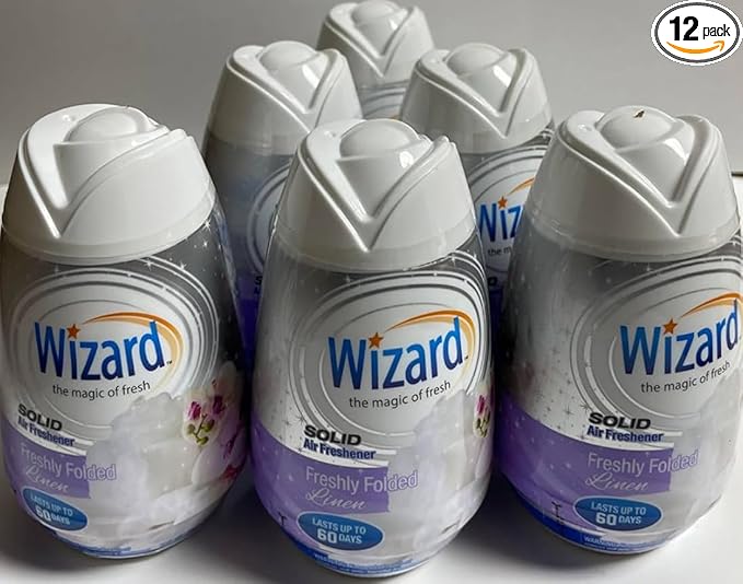 Wizard The Magic of Fresh gel Air Freshener solid air freshener 7.8 oz freshly folded linen (Pack of 12)