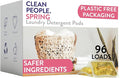 The Clean People Laundry Detergent Pods - Hypoallergenic Laundry Pods - Ultra Concentrated Recyclable Packaging Stain Fighting - Spring Scent 96 Pack
