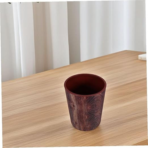 ARTIBETTER Retro Wood Grain Plastic Trash Can Large Capacity Wastebasket for Kitchen Bathroom Office Bedroom PP Material Easy to Clean Compact Design