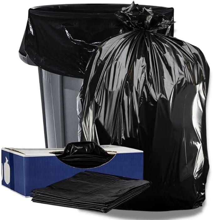 Plasticplace 25 Gallon Trash Bags │ 1.2 Mil │ Black Garbage Can Liners │ 30 x 36 (250 Case)
