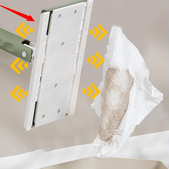 Easy Exchange Cleaning Tool Including A Pair Of Reusable Pads - Dust Mop | Kitchen Bathroom Tile Auto Apartment Living Room Bedroom Window Ceiling Maintenance