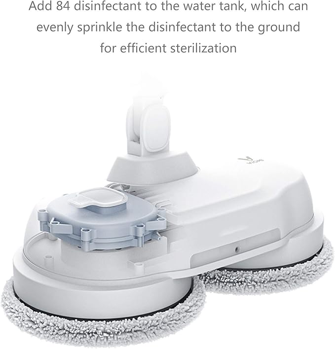 Wireless Hard Floor Mop Electric Mop with Rotating Pad 360 Degree Rotation Can Effectively Clean The Hardwood of Household Kitchen White