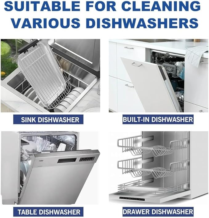 1pcs——3pcs100ml Dishwasher Cleaner &amp Descaler - Lemon Scent Removes Limescale &amp Grease Safe for Dishes Eco-Friendly Formula Compatible with Jakehoe(3pcs)