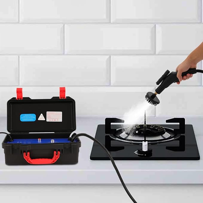 High Pressure Steam Cleaner 1700W 3-3.5Pa Handheld High Temp Steamer Heavy Duty Portable Steamer Cleaner Power Steam Cleaning Machine for Home Use Kitchen Grease Car