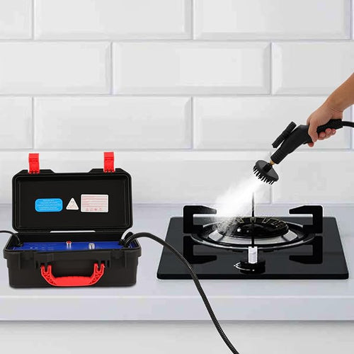 1700W High Pressure Steam Cleaner 110V Handheld Portable Instant Steam Cleaning 3.5pa Machine Car Detailing Washer 3000h Kitchen Cleaning Machine Adjustable Steam Volume 3 Cleaning Modes
