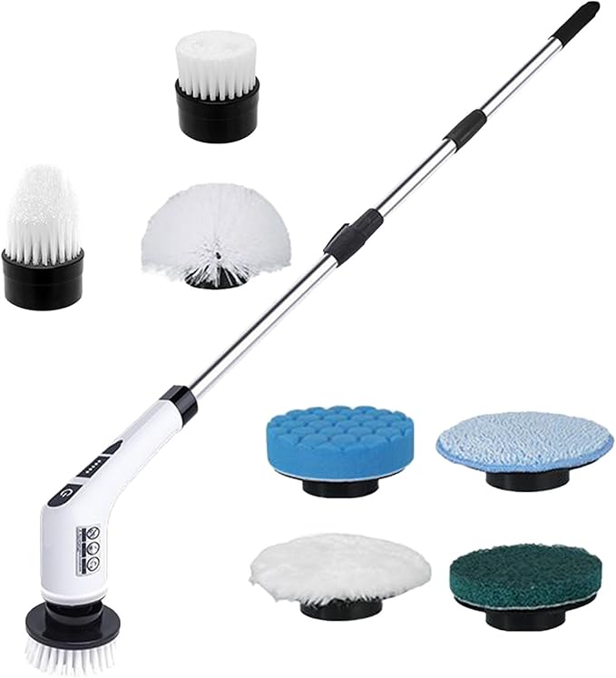 Floor Cleaning Brush - Non-Slip Long Handle Design Heavy Duty Scrub Power Multi Cleaner Tough Grime Remover | Extended Reach System for Bathroom Tile Cleaning with Durable Bristle
