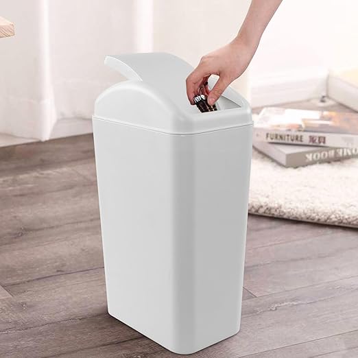 Farmoon 14 L /3.5 Gallon Slim Trash Can Modern Swing Lid Wastebasket Paper Dustbin Waste Bin