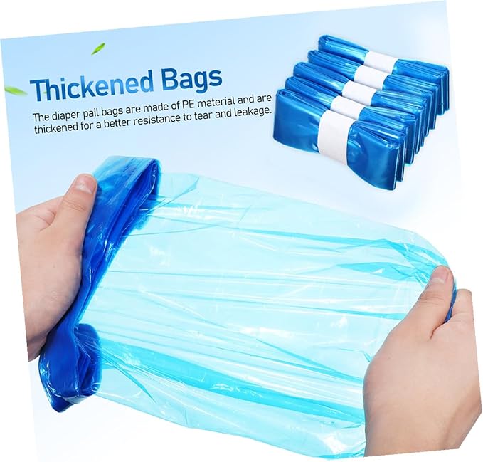 IMIKEYA 5 Rolls Blue Pe Diaper Trash Bags 260mm X 7m Thickened Odor-resistant Disposable Liners for Diaper Pails Household and Outdoor Waste Disposal