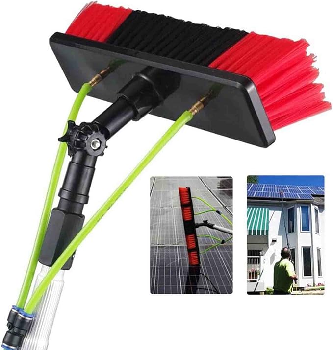 Window Cleaning Pole Window Cleaner Kit Water Hose Fed Pole Window Cleaning Brush Equipment Cleaning Photovoltaic and Solar Panels 12m Rod 30cm Brush Head9m30cm Brush Head