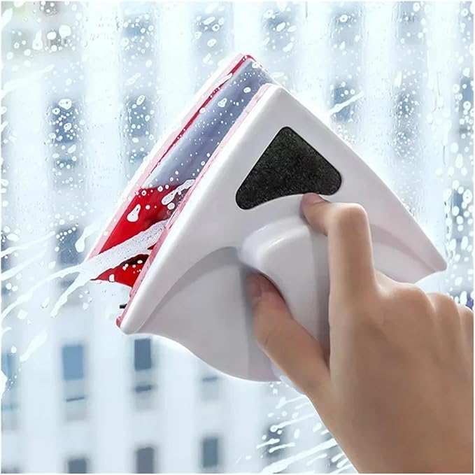 Magnetic Window Cleaner Brush Double Side For Washing Wiper Magnet Glass Cleaning(Red)