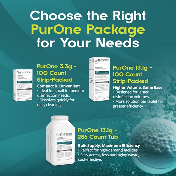 13.1g Cleaning &amp Disinfection Tablets EPA Registered Hospital Grade HOCl Cleaner Eliminates 99.9% of Microbes and Contaminants Cleans Mold &amp Mildew Bleach Alternative Sanitizer Tablets