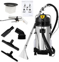110V 40L Carpet Cleaner Machine Deep Cleaner Commercial Carpet Cleaning Machine Portable Wet Dry Curtain Fabric Dust Cleaner (with Water Vacuuming Head&ampRound)
