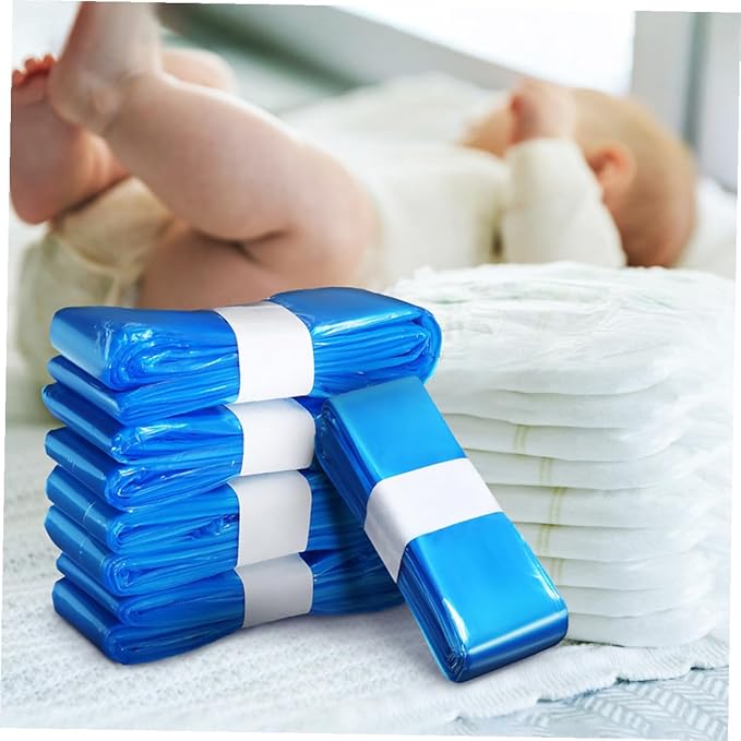 Diaper Pail Bags 5 Rolls 260mm X 7m Pe Odor-resistant Trash Bags Blue Diaper Organizer Refill for Nursery Waste Disposal