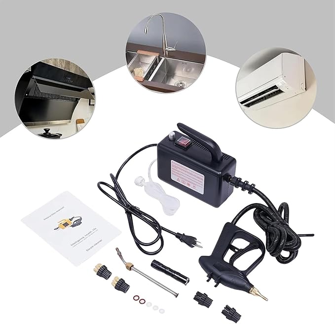 steamer High Pressure Steam Cleaner Handheld Steam Cleaning Machine Aluminum Alloy High Temperature Cleaning Machine for Kitchen Toilet Car 360° All-Round Cleaning