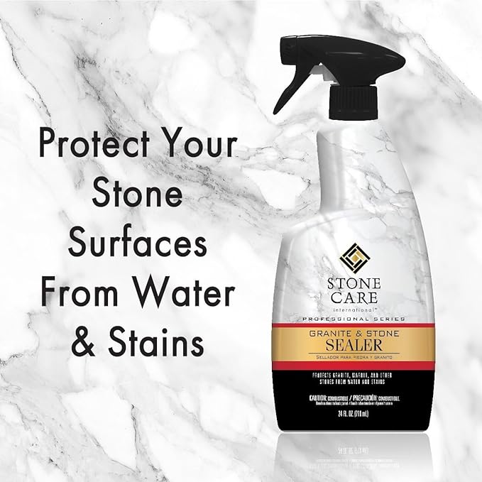 Stone Care International Daily Cleaner/Polish &amp Sealer Stone Care Kit for Granite Quartz Quartzite Limestone Countertops - No residue Superior Protection