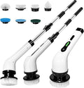7-in-1 Electric Spin Scrubber 25W Powerful Cordless Cleaning Brush with Adjustable Handle &amp 7 Replaceable Heads for Bathroom Floor Tile Kitchen &amp Car
