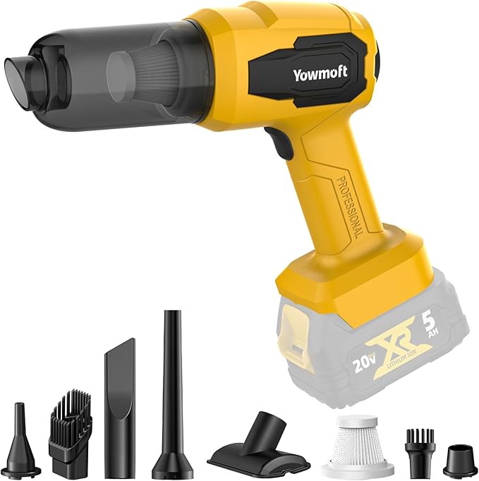 3 in 1 Handheld Car Vacuum Compatible with Dewalt 20V Battery with 21000pa Strong Suction Handheld Vacuum Cordless &amp Blower with 200W Brushless Motor Mini Vacuum Cleaner for Car Home (No Batter