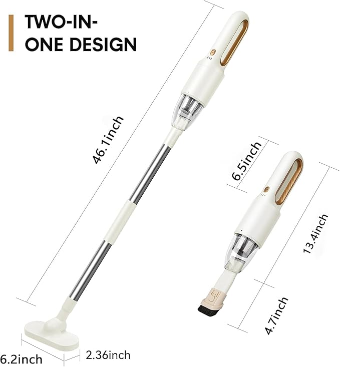 Handheld Vacuum Cleaner 2-in-1 Mini Cordless Vacuum Cleaner USB Rechargeable Car Vacuum Portable Quickly Dust Removal for Hardwood Floor Carpets Pet Hair Car Office &amp Home Cleaning