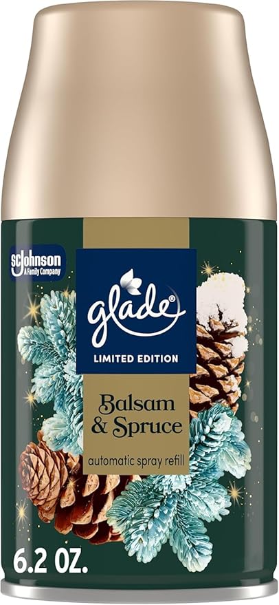 Glade Automatic Spray Refill 6 Pack Balsam &amp Spruce Scent Home Fragrance Refill Can 6.2 oz