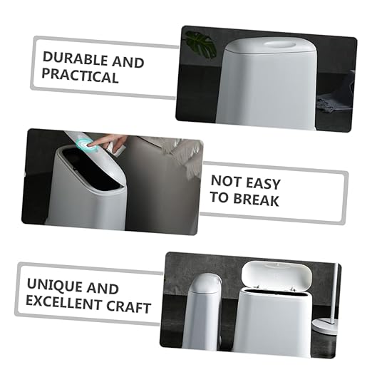 Compact Bathroom Trash Wastebasket for Kitchen Living Room and Office Design Modern Aesthetic for Spaces for Use