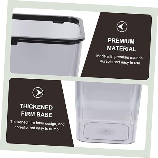 Square Trash Can Small Wastebasket for Bedroom and Bathroom Lightweight Plastic Garbage Container Modern Design for Home and Office