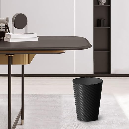 Bathroom Trash Can 8 Pack 1.8 Gallons Small Trash Can with Trash Bags Bathroom Garbage Can Plastic Trash Bin Round Waste Basket for Bedroom Office Kitchen Room Compact Space (White Black Grey)