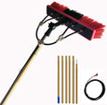 Extendable Water Fed Pole Window Washing Brush 3.6-9M Extension Pole Household Cleaning Kit Roof Solar Panel Cleaning Tools Long Handle Window Cleaning (5.4m/18ft)