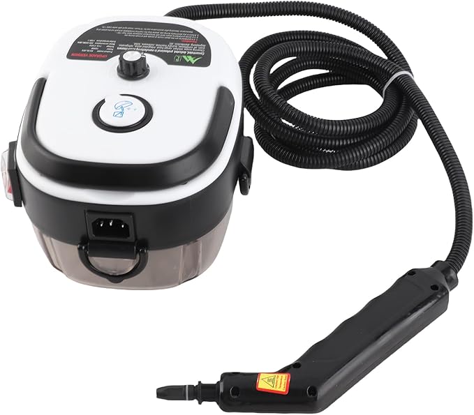 1500W Portable Handheld Steam Cleaner - 105℃ High Temperature Deep Cleaning with Removable Tank and 3 Brushes for Kitchen Bathroom Car Windows (US plug)