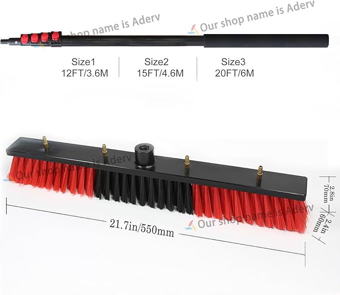 Telescopic Window Cleaning Pole Water Fed Kit Extendable Window Cleaning Brush Equipment for Roof Cleaner Glass Outdoor Solar Panel