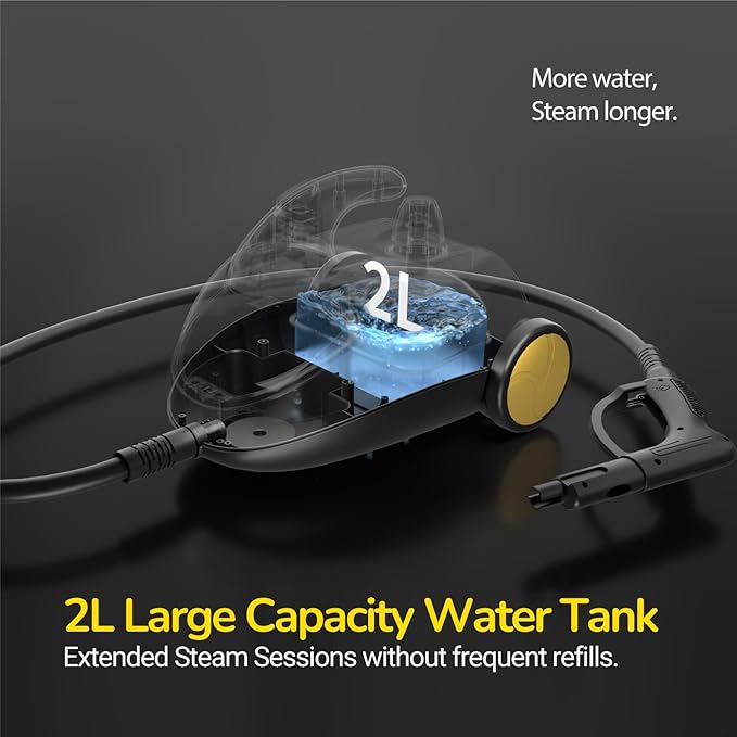 STEAMBOT® Heavy Duty Steam Cleaner with 2L Large Water Tank 28-in-1 Multipurpose steam cleaner for home High Temperature Deep Cleaning for Grout Floor Tile Oven Car Window&ampKitchenno chemic