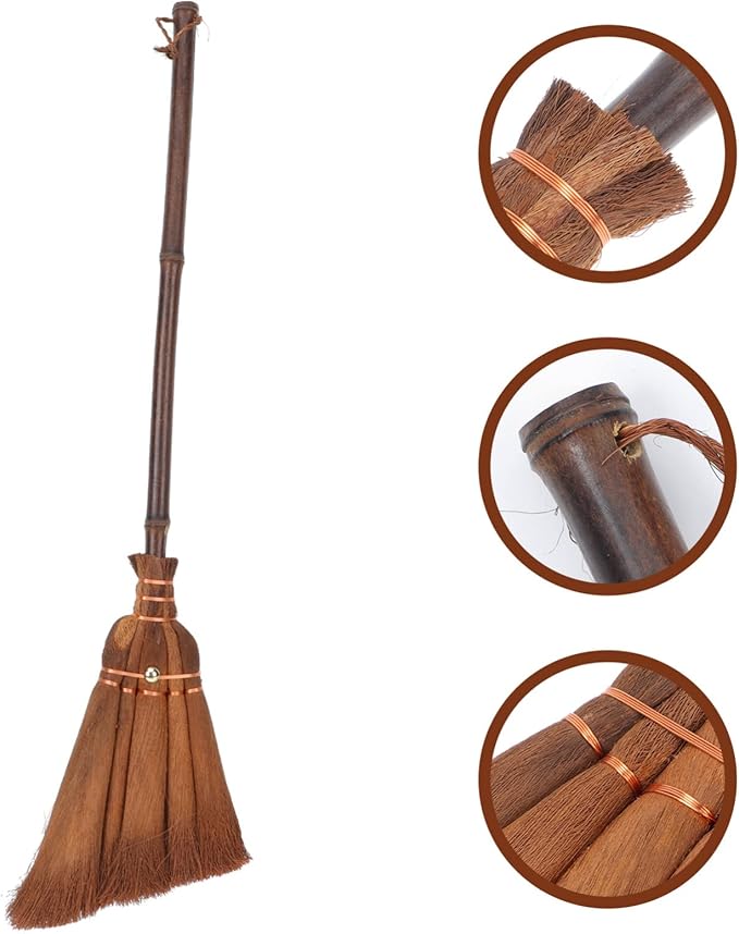 Cabilock Children S Broom Lightweight Manual Broom with Natural Fiber Whisk and Wood Handle 24.40 Inch Educational Toy for Indoor Outdoor Cleaning
