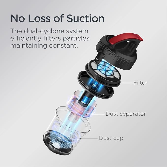 Eureka Bagless Canister Vacuum Cleaner Lightweight Vac for Carpets and Hard Floors Red Whirlwind NEN110D