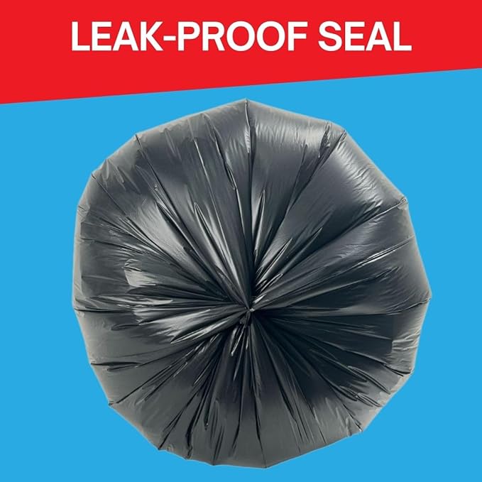 30–35 Gallon Heavy Duty Trash Bags – 100 Count Large Black Garbage Bags 33 x 39 Inch 1.5 Mil Thick Can Liners for Home Kitchen Commercial Lawn and Leaf Cleanup
