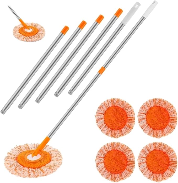 Mops with 230cm Extension Pole Dust Mop AdjustableCompatible for Wall Ceiling Window