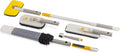 Joseph Joseph CleanTech 6-Piece Cleaning Set with Extension Handle Includes: Glass Cleaner w/Squeegee Tile Scrubber Grout Brush Surface Cleaner and Duster with Telescopic Pole for Ceiling Fan