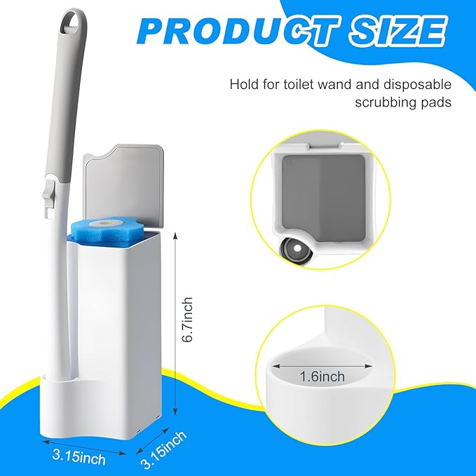 Weysat 4 Pack Wand Holder White Bathroom Storage Organizer for Cleaning Brush Accessories Space Saving Brush Caddy for Home Bathroom