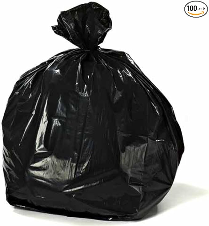Plasticplace Black Garbage Bags 33x39 33 Gallon 100/Case 1.4 Mil