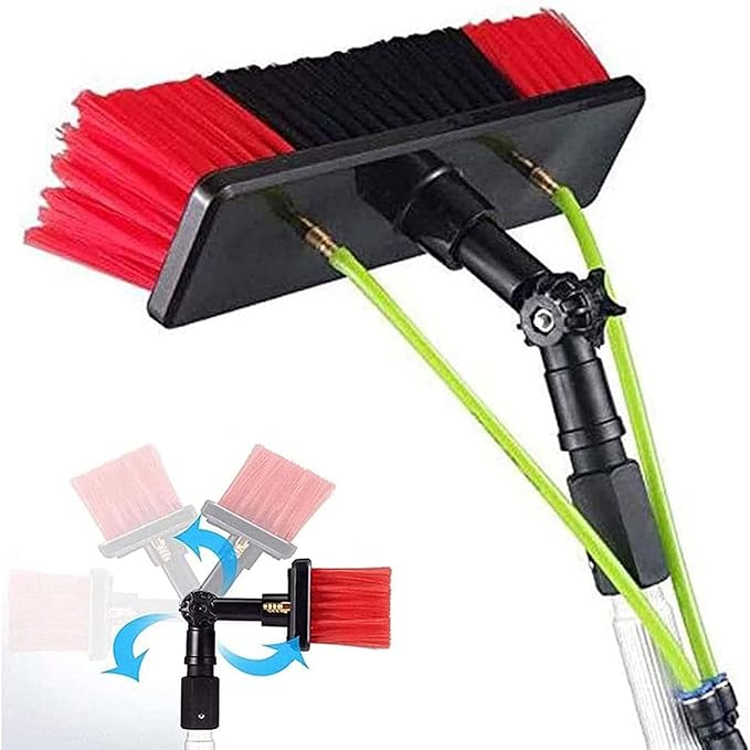 30ft Window Cleaning Equipment5-9m Water fed Window Cleaner PolePortable Water fed Window Cleaner PoleWindow Cleaning kit with Hose Spray30cm Brush Head(Size:5M) (9M)