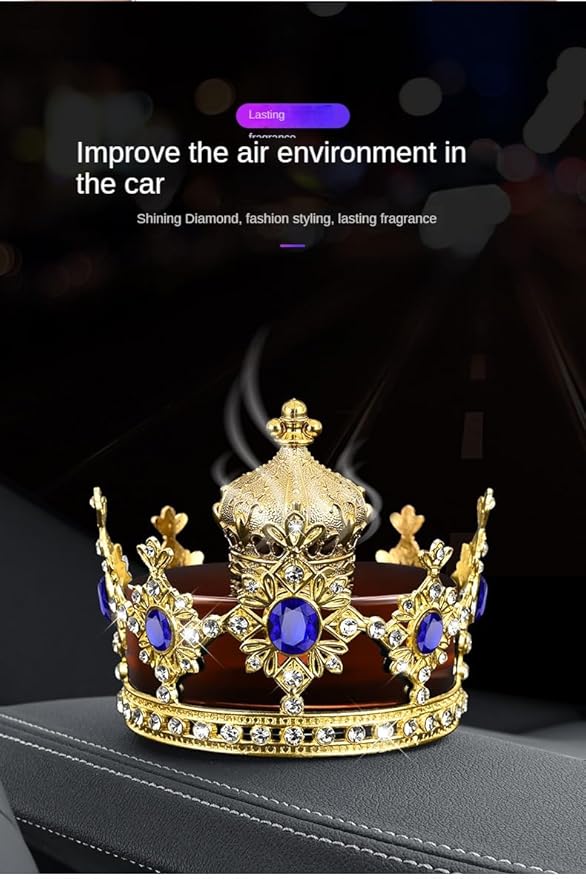 Crown-Shaped Car Air Freshener: Elegant Design Long-Lasting Scent Easy to Use (Blue)