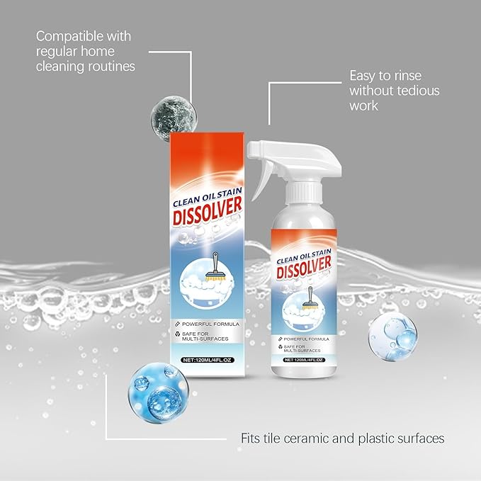 Easy Use Household Cleaning Spray 120ml Dirt Dissolving Stain Remover For Home Multi Surfaces(2pcs)