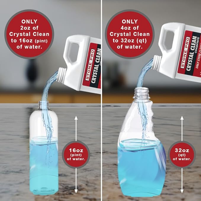 Stone Pro Crystal Clean - Surface Cleaner &amp Sealer Ready to Use 32 oz.