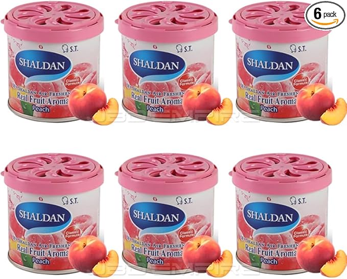 (Pack of 6) My Shaldan Japanese Car Natural Air Freshener Cans (Peach)