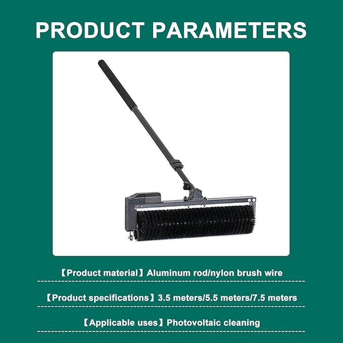 3.5m/5.5m/7.5m Adjustable Window Glass Cleaning Tool Electric Solar Panel Cleaner with Extendable Aluminum Pole3.5M