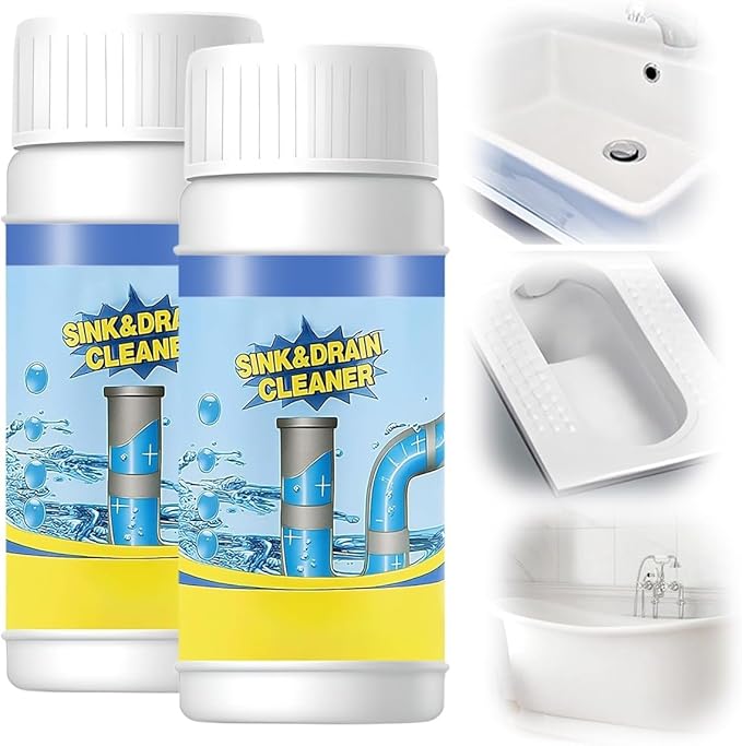 2026 New Sink and Drain Cleaner Multi-functional Sink and Drains Cleaner Powder Cleaning Sink Cleaner for Kitchen and Pipes Cleaning Tool (2 PCS)
