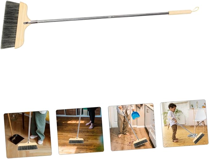 Generic Solid Wood Bristle Broom Home Bristle Broom Tile Surface Balcony Outdoor Heavy Duty Household Kitchen Soft Hardwood Floor Wooden